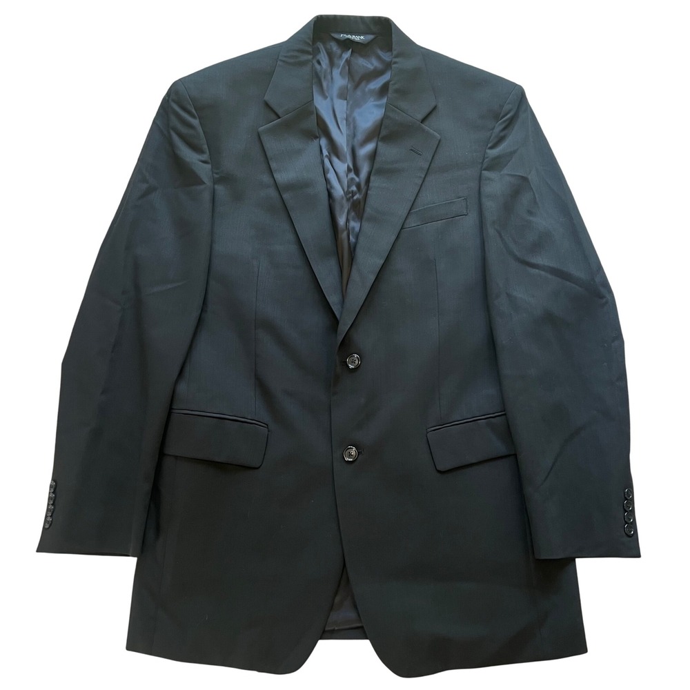 Jos. A. Bank 41L Black 100% Wool Two Button Blazer Suit Jacket Menswear Classic